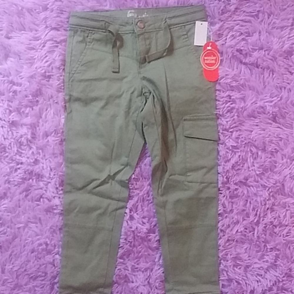 Little girls green khacki type jeggings